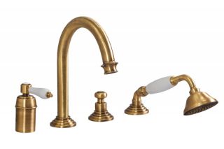 Смеситель на борт ванны однорычажный с выдвижным душем и переключателем Cezares APHRODITE-BVDM-02-Bi